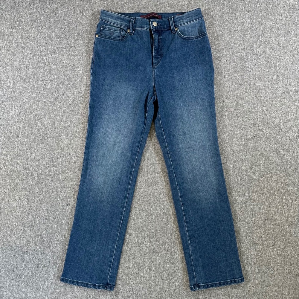 Gloria Vanderbilt Jeans Womens 8P Amanda Blue Straight Leg Stretch High Rise